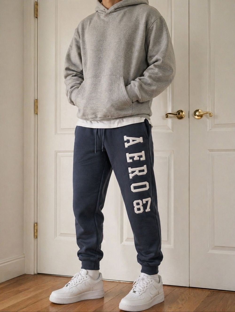 Aeropostale Navy Blue 'AERO 87' Jogger Pants